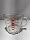 Vintage Pyrex 516 Red Letter D-Handle 2-Cup 16 oz Liquid Glass Measuring Cup USA