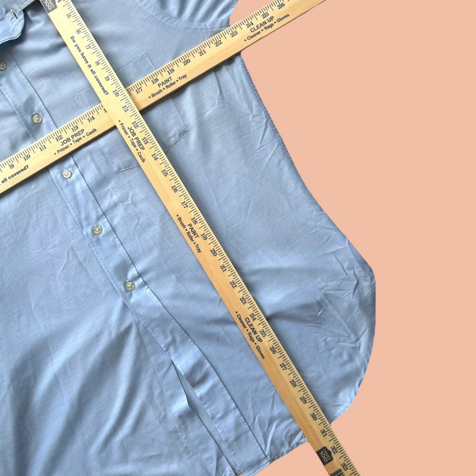 Hathaway Durable Press Light Blue Dress Shirt Dagger Collar 70s Long Sleeve M - Image 4 of 4