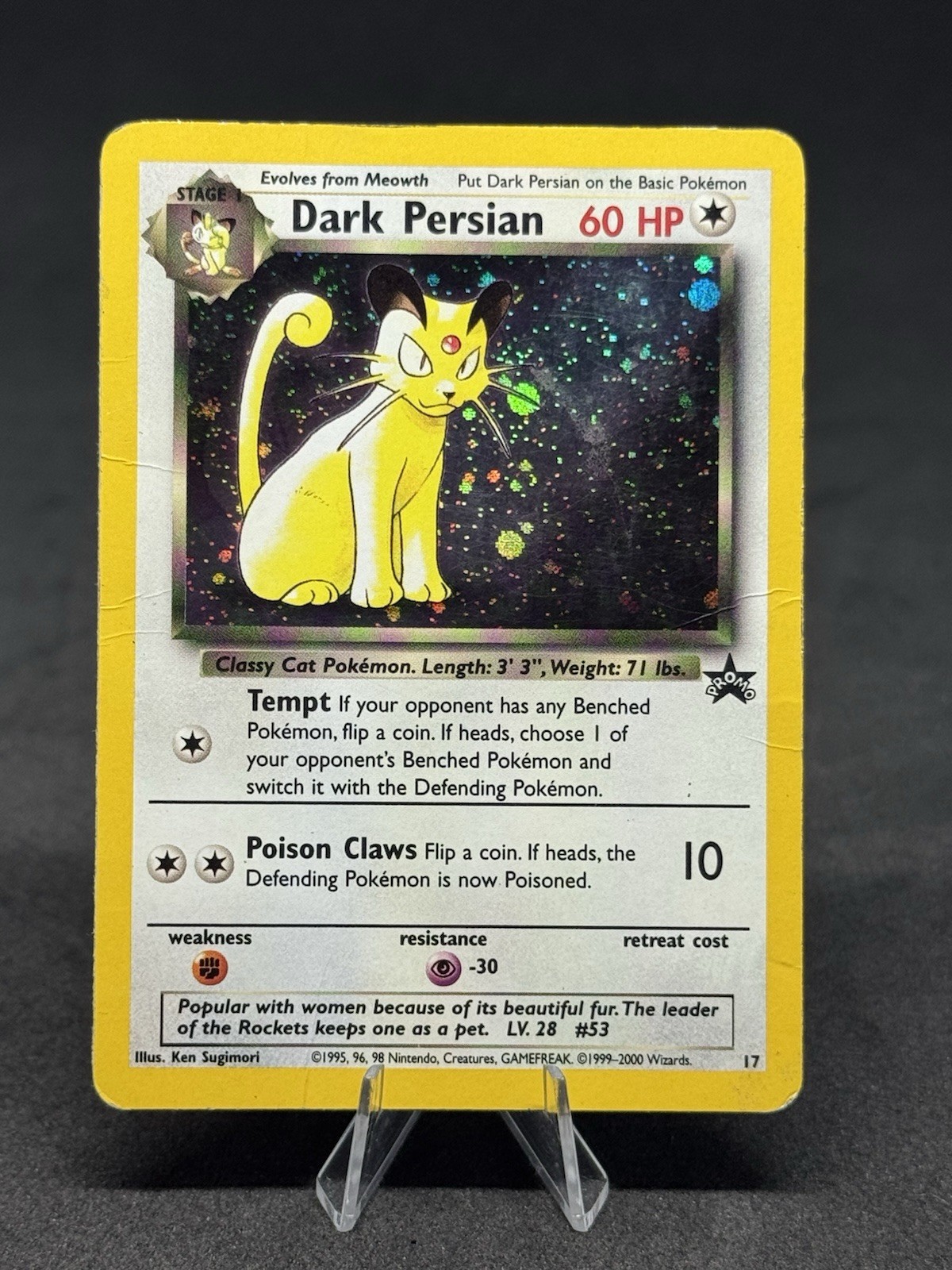 Pokémon Dark Persian 17/53 Wotc Promo Holo