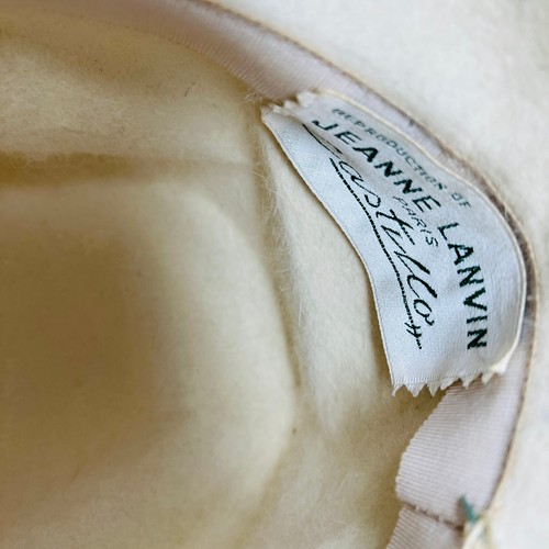 Cappello pelliccia mousse Jeanne Lanvin Paris by Castillo HB Francia nuovo con etichette vintage anni 50 RARO - Foto 9 di 12