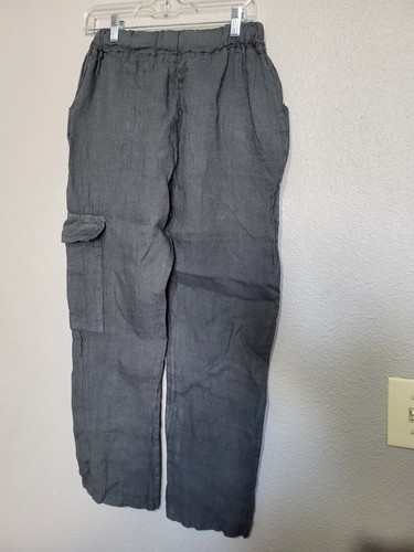 Pantalones Nati 100 % lino gris carbón XS - Imagen 9 de 11