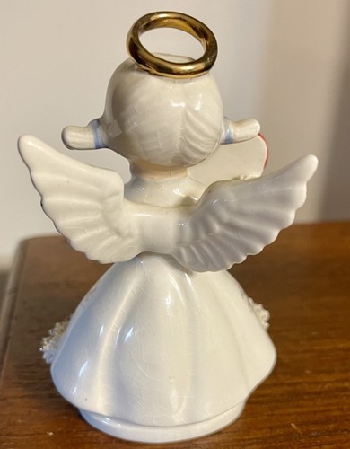 Vtg 1950s Lefton February Angel Figurine Spaghetti Trim AR1987N Foil Sticker A13 - Picture 3 of 4