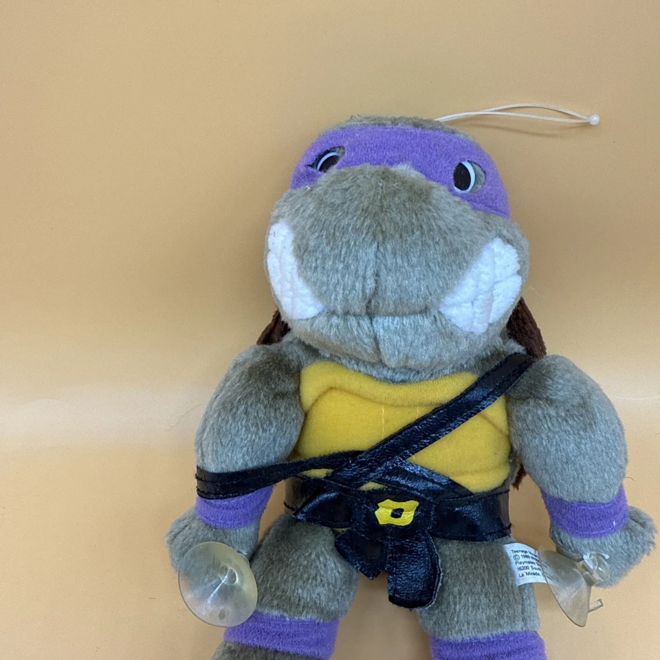 Vintage 1989 TMNT Teenage Mutant Ninja Turtles Playmates Donatello 10” Plush - Image 4 of 4