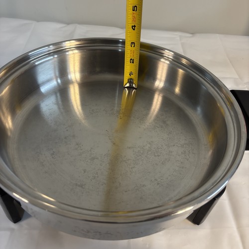 Saladmaster 12" Electric Skillet with Vapo Lid & Power Cord 7256 Stainless Steel - Picture 14 of 15