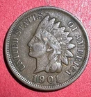 1901 US Indian Head Cent! VF! Old US Coin!