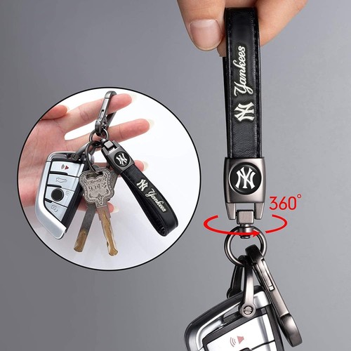 Genuine Leather Car Keychain Set for New York Yankees Key Ring Accessories S-1 - Bild 4 von 16