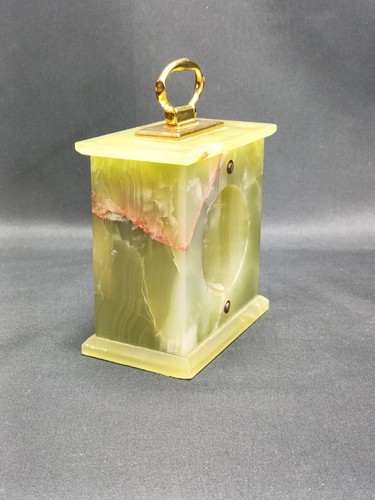 Vintage Onyx & Brass Helveco Swiss Carriage Desk Clock VGC MCM - Picture 5 of 16