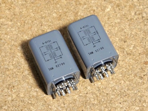 TAMURA A-8731 Driver Transformer Pair w/ Box Mounting Nuts NEW Tested Japan MG01 - Picture 2 of 5