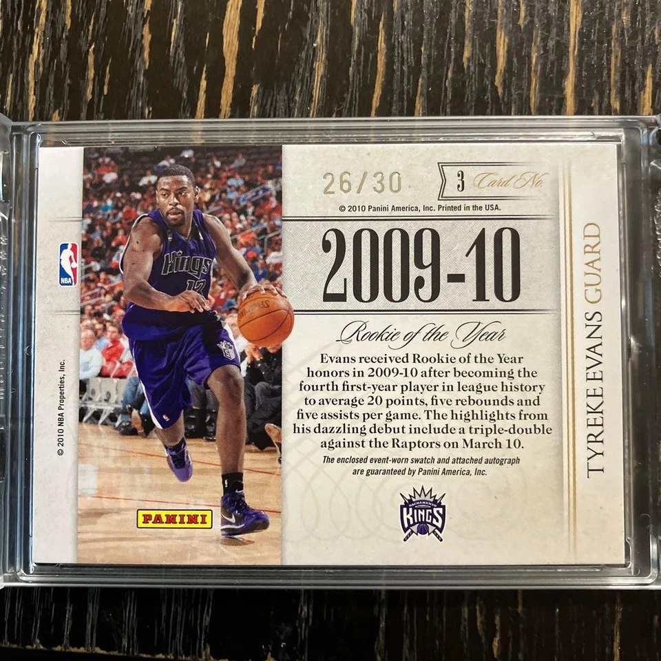 Tarjeta autografiada Tyreke Evans 2009-10 Foto 2 de 2
