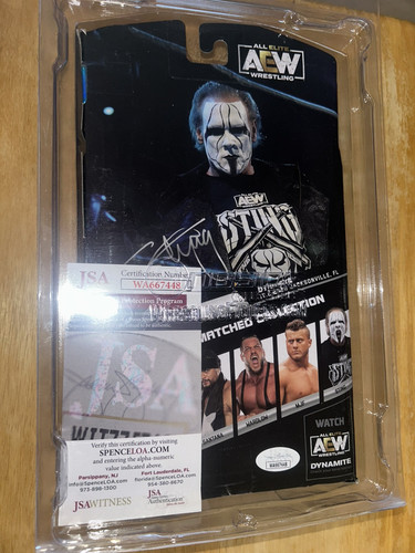 STING SIGNED JAZWARES AEW UNMATCHED LUMINARIES FIGURE AUTOGRAPH JSA Witness - Picture 2 of 2