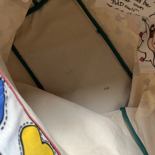 Vintage Brighton Love & Joy Canvas Tote Holiday Heart Lattice Multicolor Bag - Picture 9 of 17
