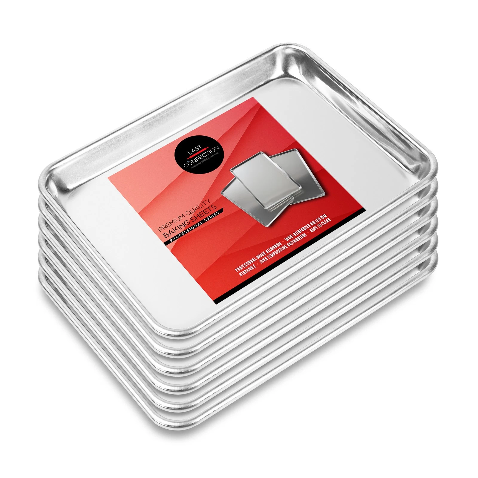 6 Professional Cookie Baking Sheets Aluminum Jelly Roll Trays
Opens in a new window or tab