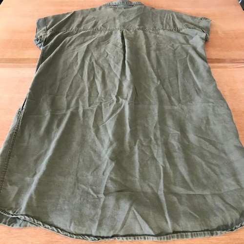 Orvis Shirt Mini Dress Women L Green Button Up Pocket Short Sleeve Collared - Picture 2 of 12
