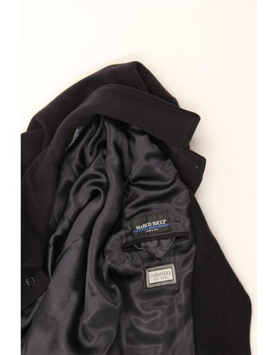 VINTAGE Mens Overcoat IT 54 2XL Navy Blue Cashmere CX61 - Picture 4 of 4