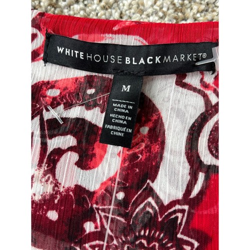 White House Black Market geblümte Bluse ärmellos Knopfleiste rot Größe M - Bild 6 von 11