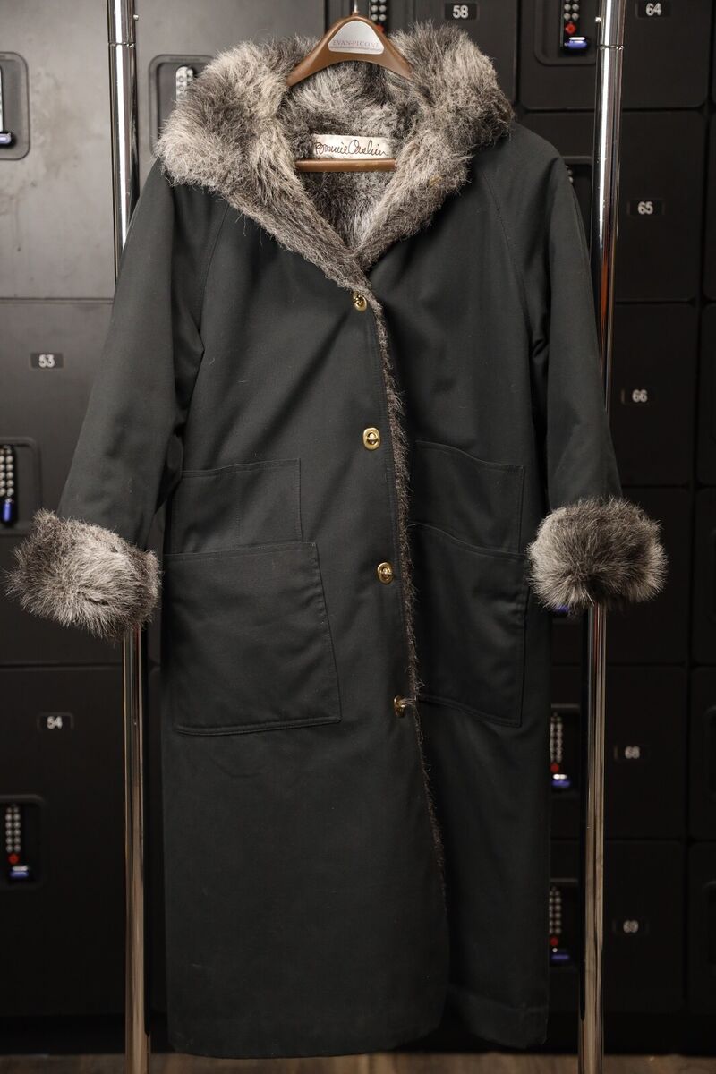 Bonnie Cashin Black Hooded Winter Coat Faux Fur Lining Kiss Bonnie Cashin Black Hooded Winter Coat Faux Fur Lining Kiss