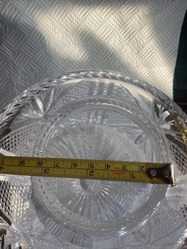 Vintage Glass Lamp Shade Crystal Cut Appearance Heavy In Good Condition - Picture 18 of 24