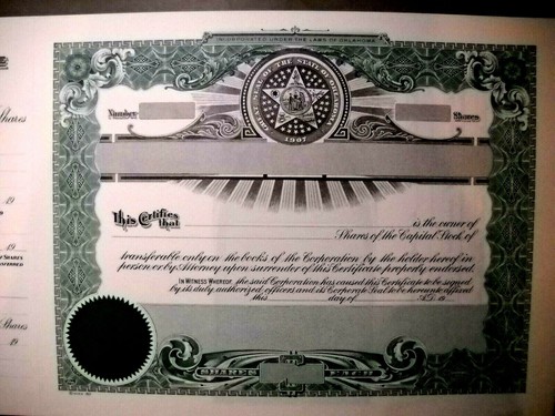 Posten von 24 Vintage Blanko Aktienzertifikat Bundesstaat Oklahoma Druck selbst Kostenloser Versand - Bild 1 von 3