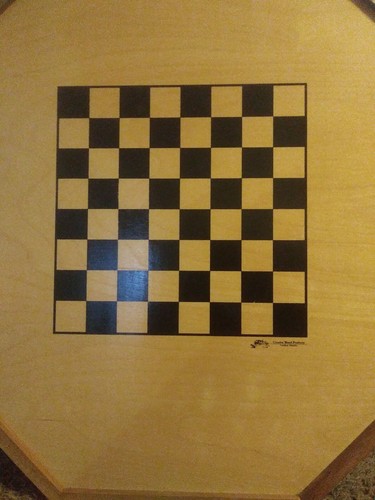 28.5 inch Vintage Octagon Wooden 2 Sided Checkerboard by Creative Wood Products - Picture 3 of 8
