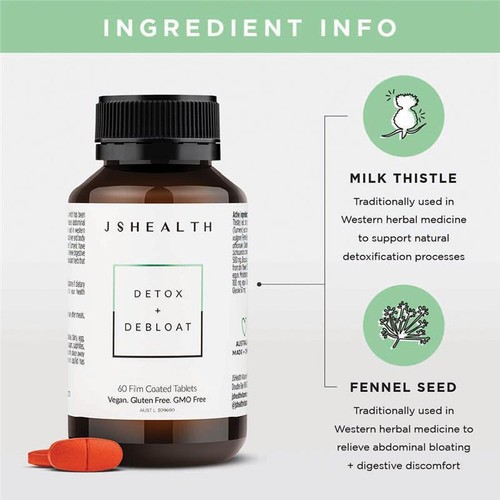 JSHEALTH Detox + Debloat Formula 60 Tablets - Picture 2 of 4