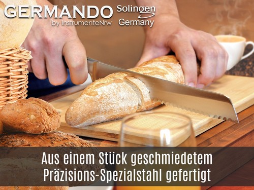 Cuchillo de pan Solingen GERMANDO corte ondulado Solinger cuchillo para panecillos cuchillo 32 cm - Imagen 2 de 8