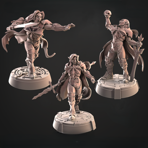 CastnPlay #863 Vampire Shadow Knights (3 Miniatures) - no Base - 32mm - Picture 1 of 3