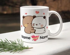 Dudu Bubu I Love You Personalised Mug - Christmas Couple Gift - Cute Couple