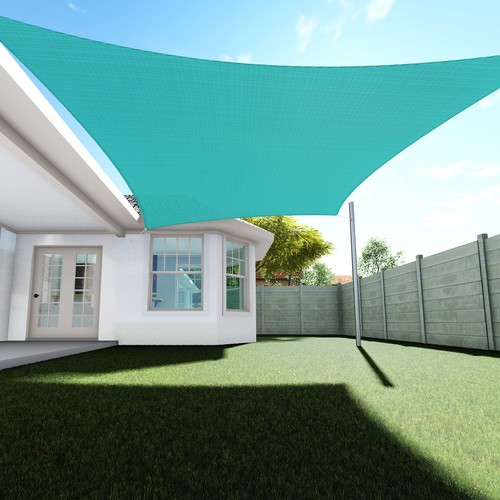 Outdoor Sun Shade Sail Rectangle Permeable UV Patio Garden Canopy Shelter Cover - Picture 56 of 106