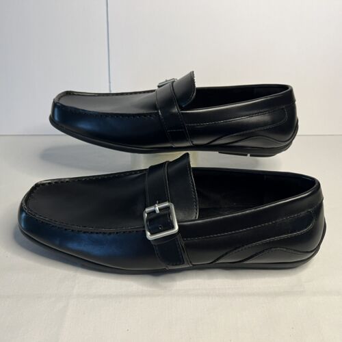 Mocassino Kenneth Cole Reaction Talan Fibbia Driver Nero Uomo Taglia 8 - Foto 2 di 9