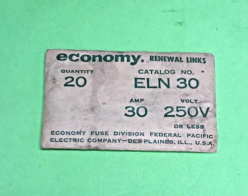 ECONOMY ELN30 RENEWAL LINKS PACKAGE OF 20 SIMILAR TO LKN30 250V - Picture 1 of 2