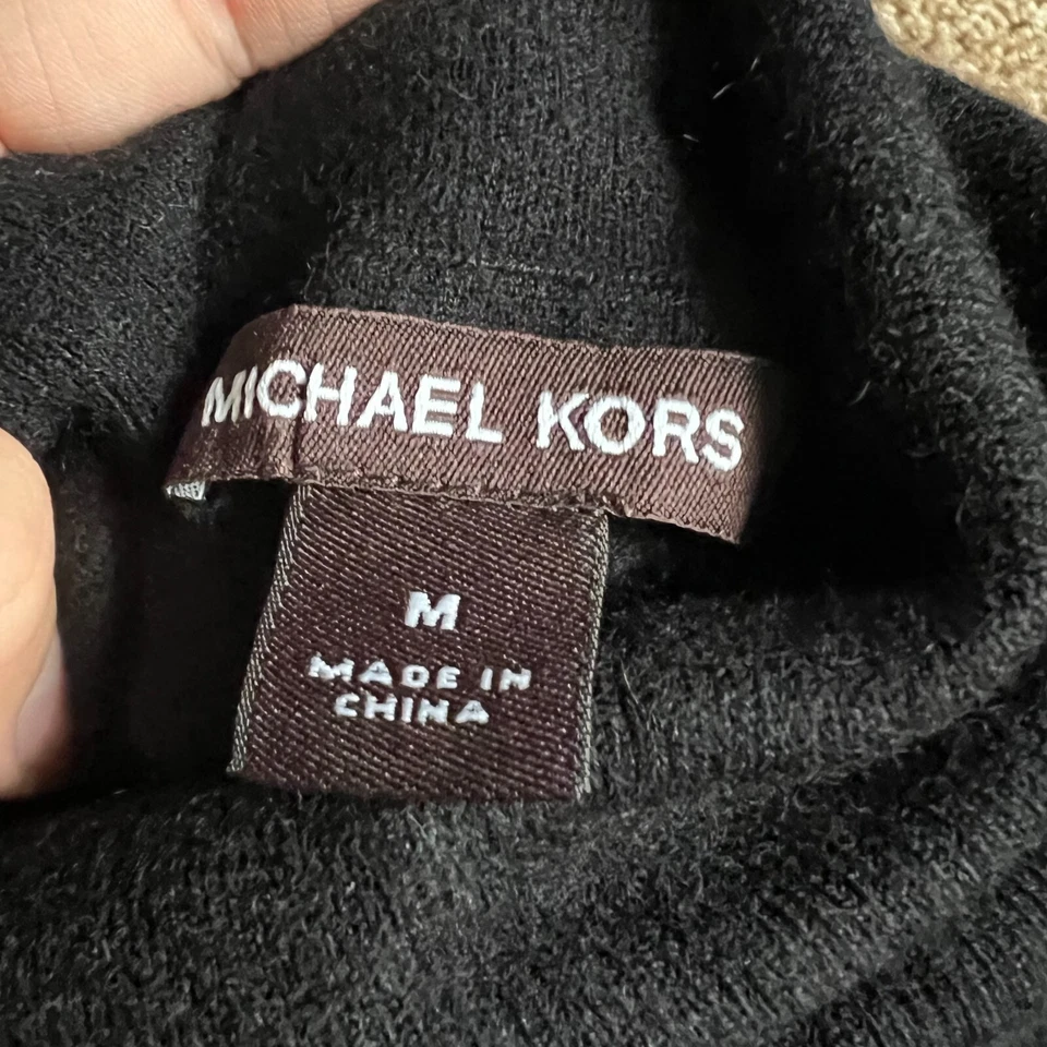 Suéter Michael Kors Cachemir Manga Larga Cuello Alto Talla M Negro Foto 2 de 4