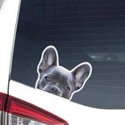 French Bulldog Car Sticker Peeking Blue Frenchie Dog Head Face Decal Bumper