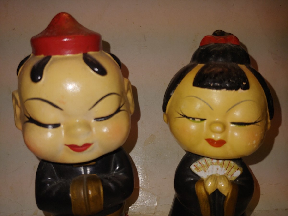 Vintage 1960's Bobblehead Nodder Nodders Couple,Japan,Pulp Vintage 1960's Bobblehead Nodder Nodders Couple,Japan,Pulp
