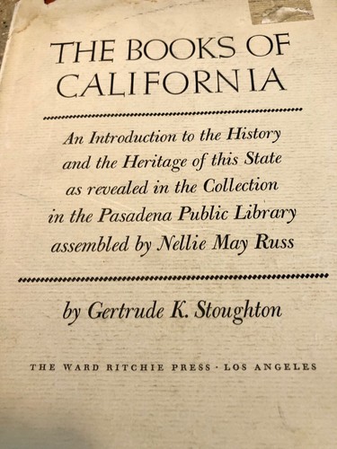 The Books of California by Gertrude Stoughton First Edition 1968 Dustjacket - Picture 4 of 15