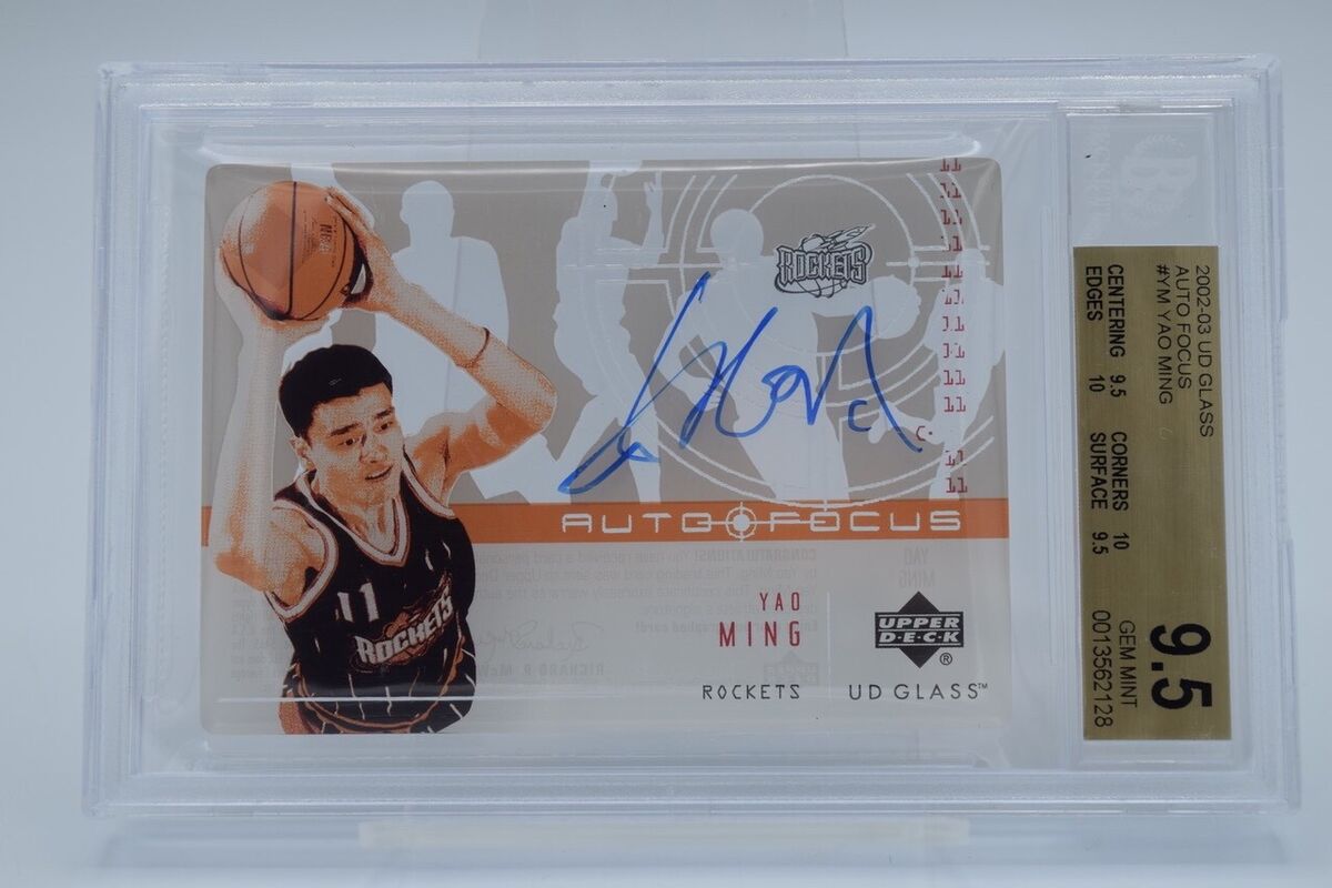 Yao Ming 2002-03 UD Glass Rookie Auto Focus #YM BGS 9.5 GEM MINT with subs