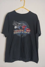 Hot Leathers T-Shirt POW MIA Eagle Biker Ride Veteran Patriotic Vet Black Men XL
