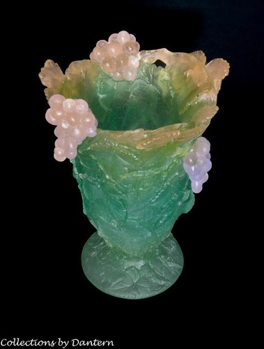 Jarrón de vid de cristal Daum Pate de Verre - Imagen 8 de 12