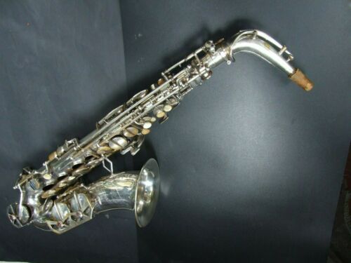 DOLNET Paris Alto Saxophone Silver Plated Serial # 36193 Orig.Case 1940' France - Picture 5 of 12