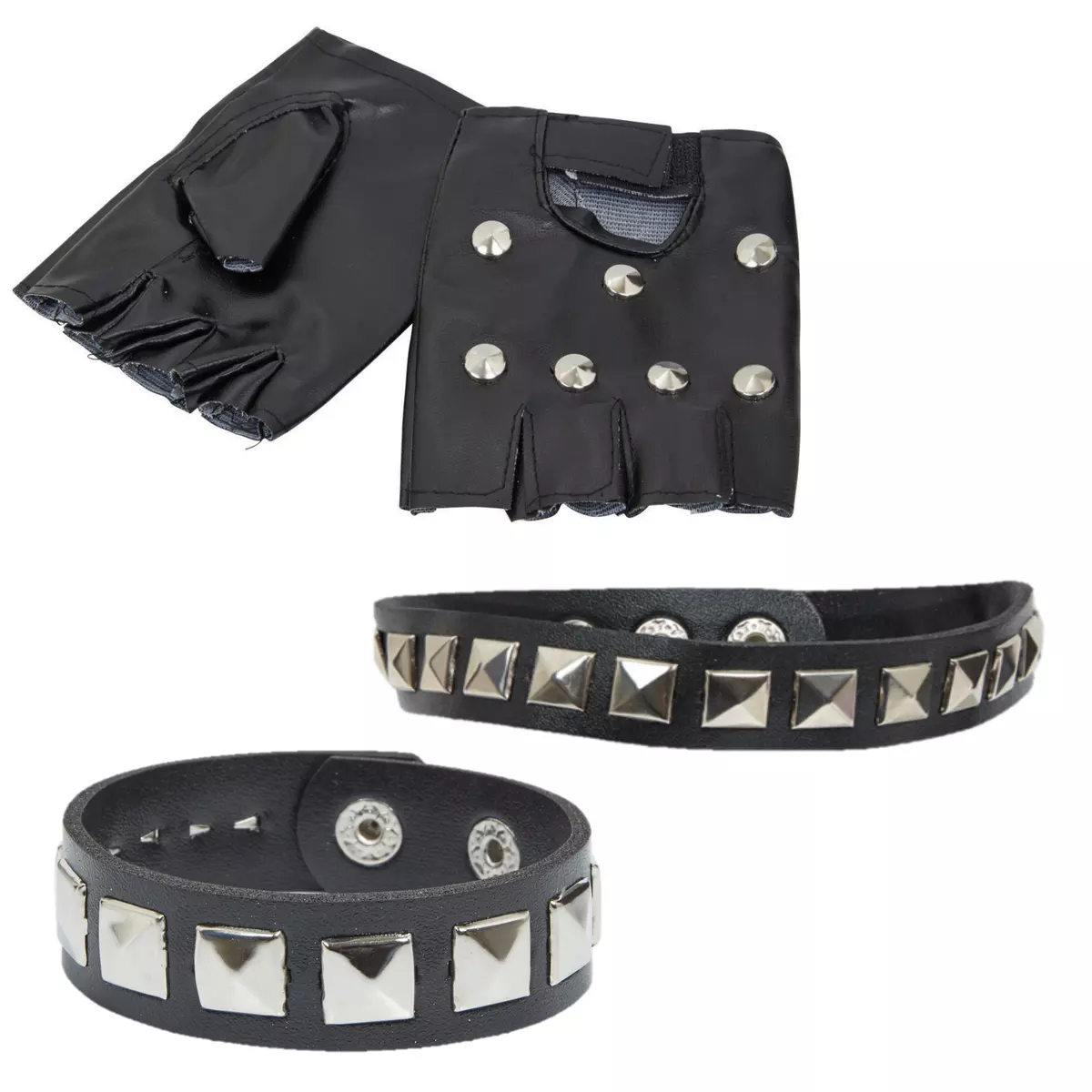 Punk Rock Fancy Dress Accessories Gloves Choker Wristband Costumes