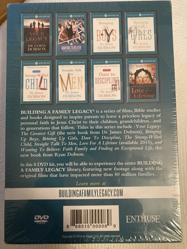 Dr. James Dobson Building A Family Legacy 8 Original Films DVD NEW Sealed BOX - Foto 2 di 4
