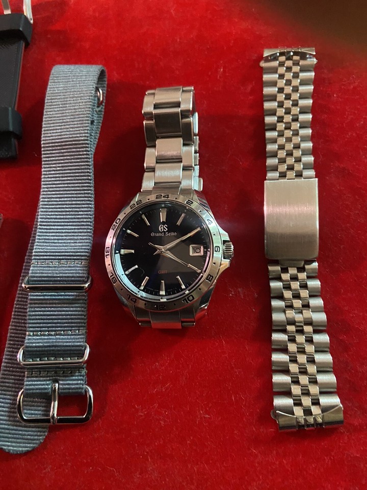 Grand Seiko SBGN005 9F GMT With Extra Jubilee & NATO Straps. eBay