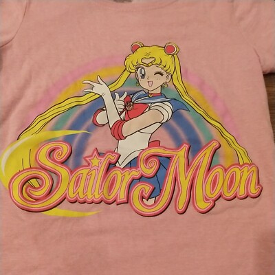 Offical Sailor Moon Women Size L 10- Pink T Shirt Top Toei Offical Sailor Moon Women Size L 10- Pink T Shirt Top Toei