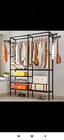 Heavy Duty Clothes Rail  Wardrobe Hanging Rack Shoe Storage Shelf Display Black