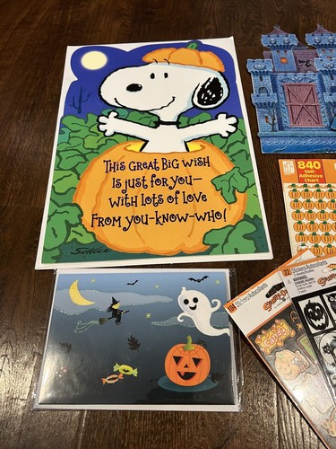 Lote de tarjetas de felicitación y pegatinas vintage de Halloween actuales - Imagen 4 de 12