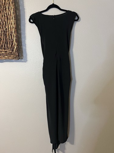 H Halston Black Halter Neck Maxi Party Cruise Wedding Dress Stretch NWT $149 - Picture 14 of 14