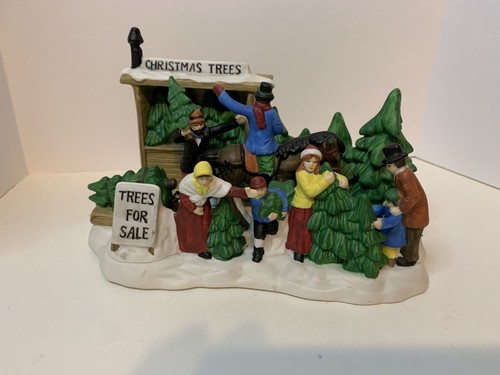 Vintage Kmart Christmas Village Christmas Tree Lot Victorian Retired - Imagen 1 de 3