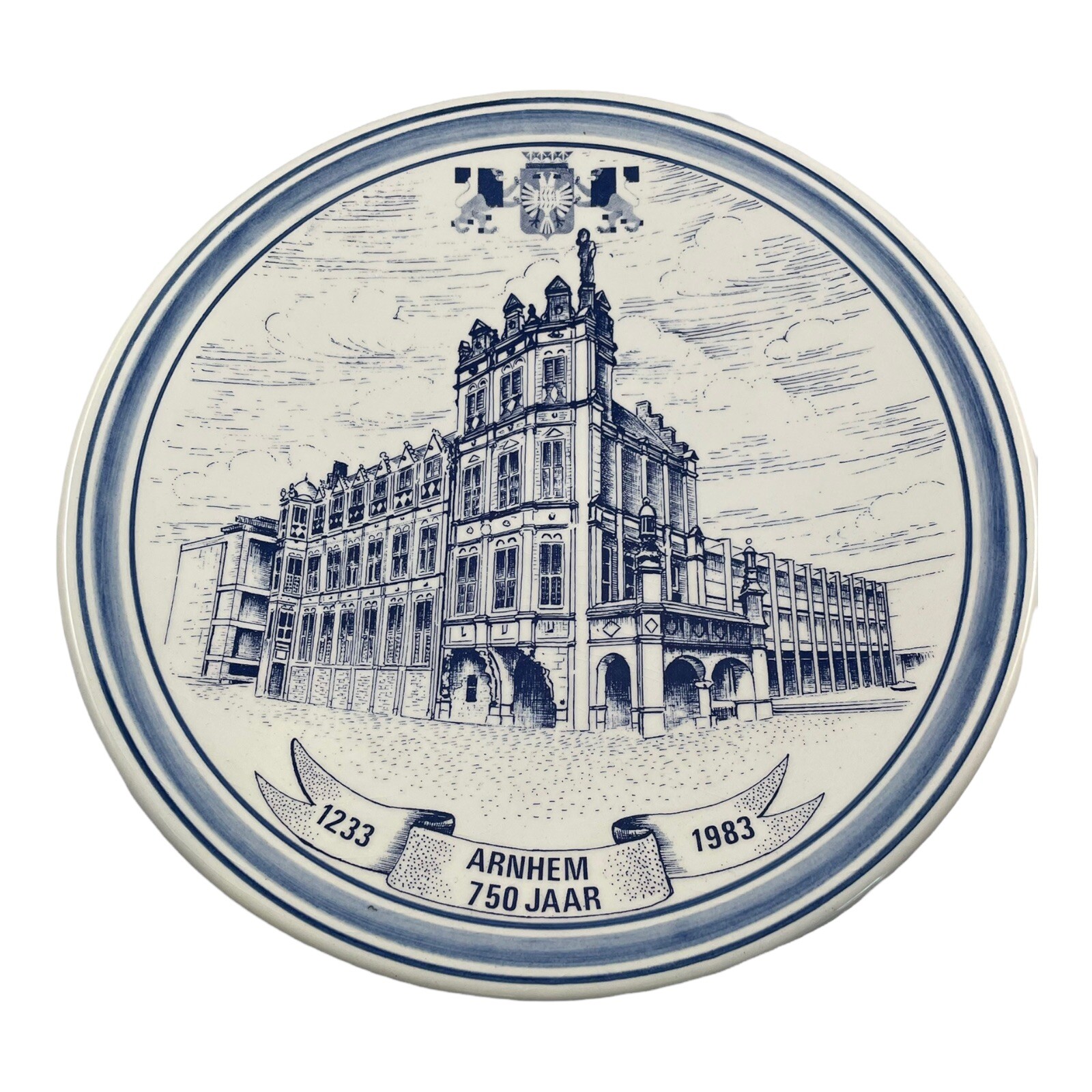 Vintage Delft Blauw Chemkefa Wall Plate Arnhem Original box and Certificate