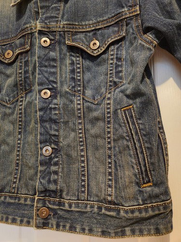 GAP KIDS Boys size M (8) Blue Jean Trucker Jacket Dirty Wash Denim GREAT! preown - Bild 6 von 12