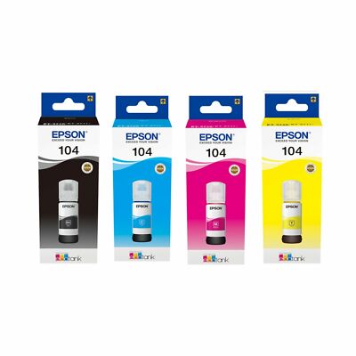 Epson 104 4 Cartuchos de Tinta Ecotank ET-2710 ET-2711 ET-4700  Multi-Recarga De Color | eBay