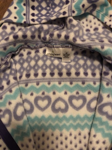 Girls Size 4t Jumping Beans Softest Fleece White Hooded Jacked Hearts - Picture 2 of 3